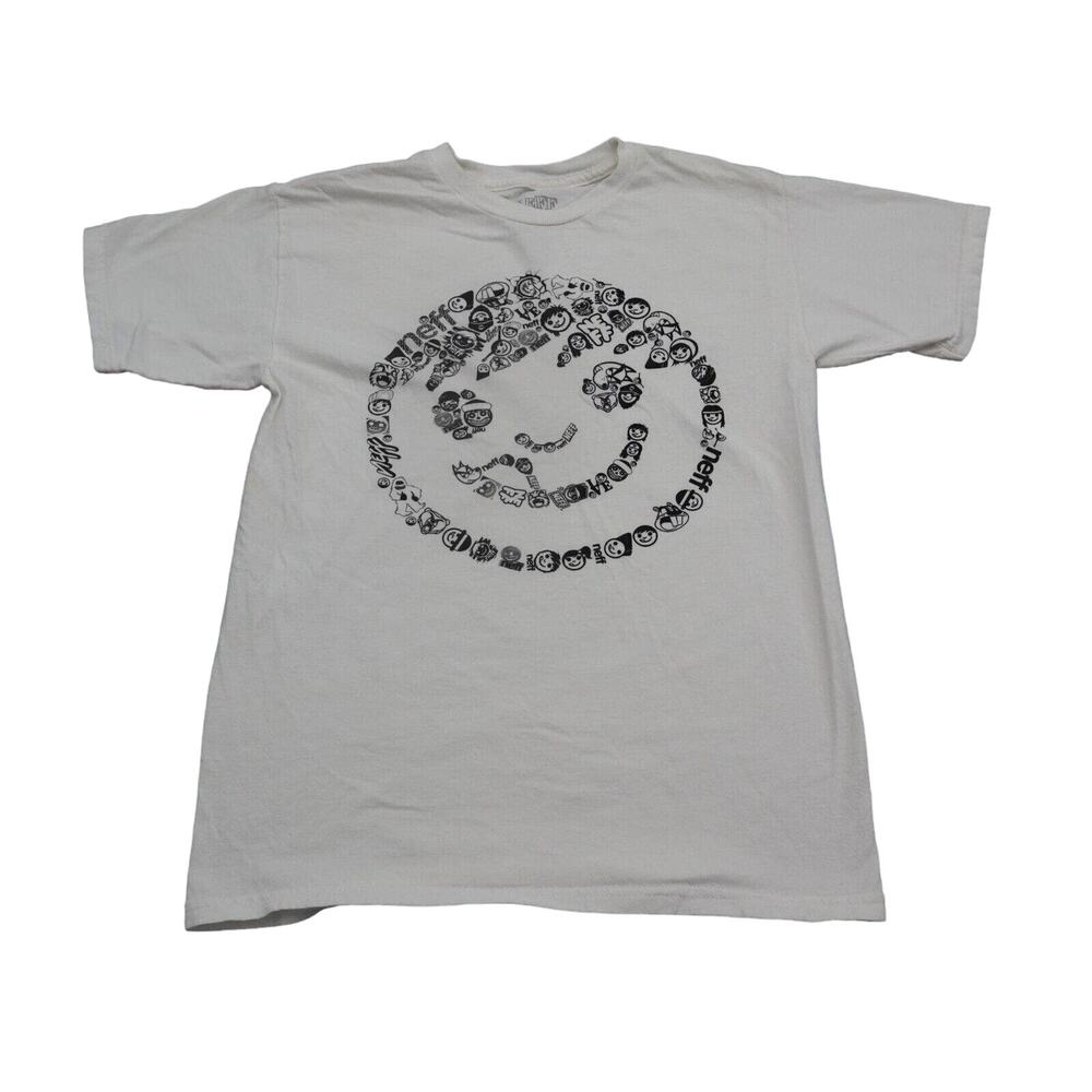 Neff Shirt Womens S White Short Sleeve Crew Neck Cotton Knit Casual T Shirt